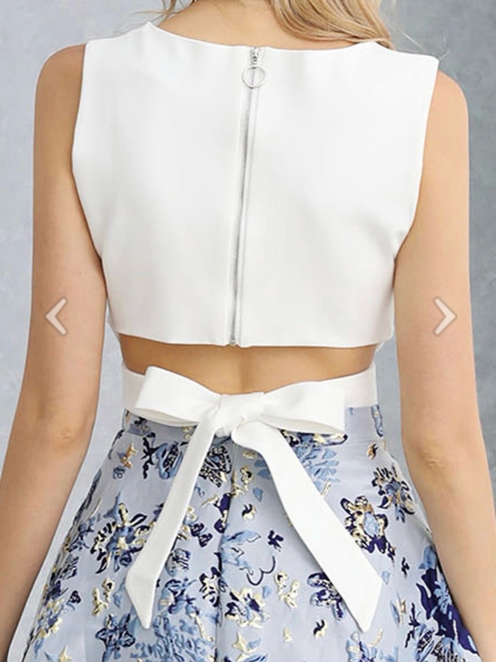 Chicwish White Bowknot Tie-Back Crop Top